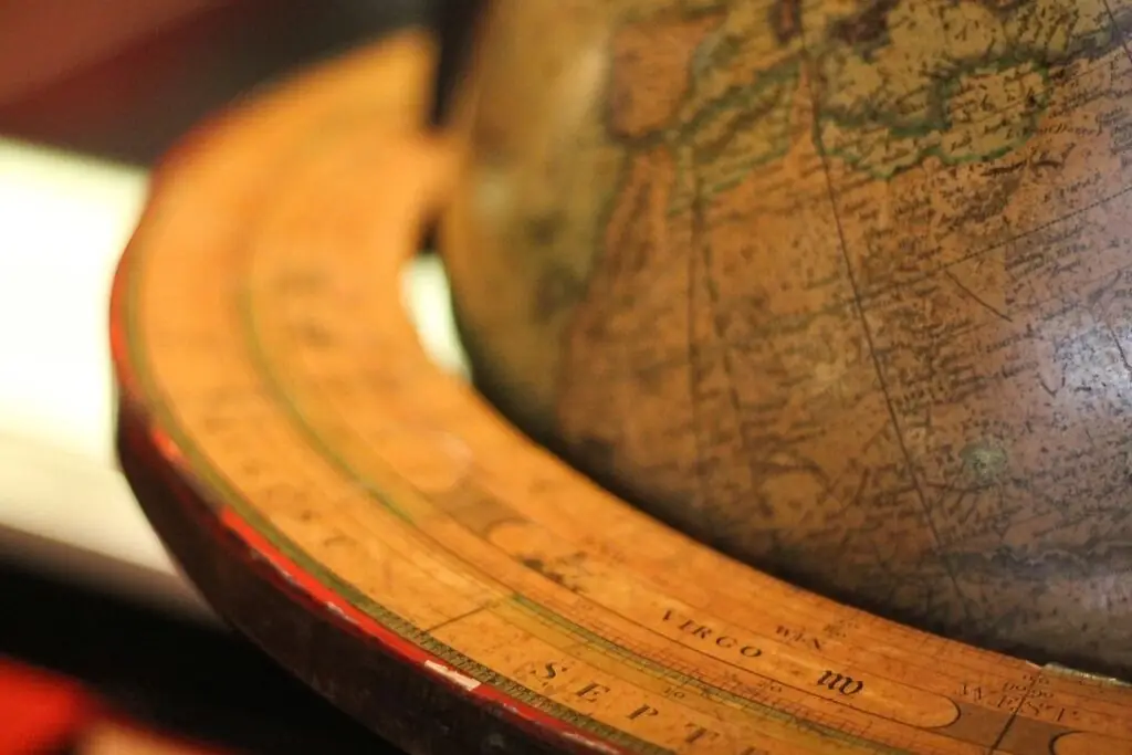 Dettaglio di un mappamondo antico